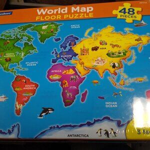 NIB 48 Piece Giant World Map Floor Puzzle